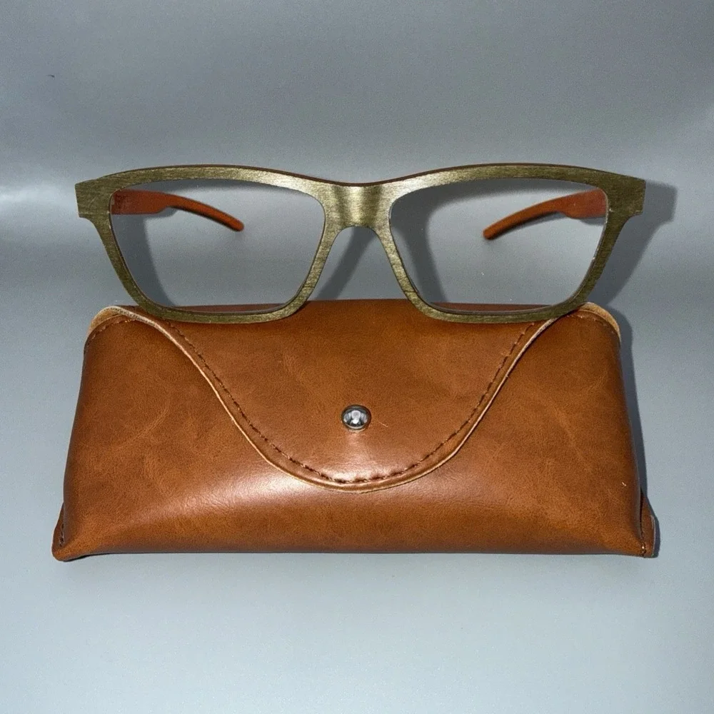 FEB 31ST Apus Air Green /Orange WOOD AUTHENTIC EYEGLASS Frames C00158C10 & Case